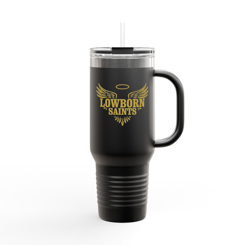 Lowborn Saints 40oz Insulated Travel Mug — Large Stainless Steel Tumbler with Lid & Straw