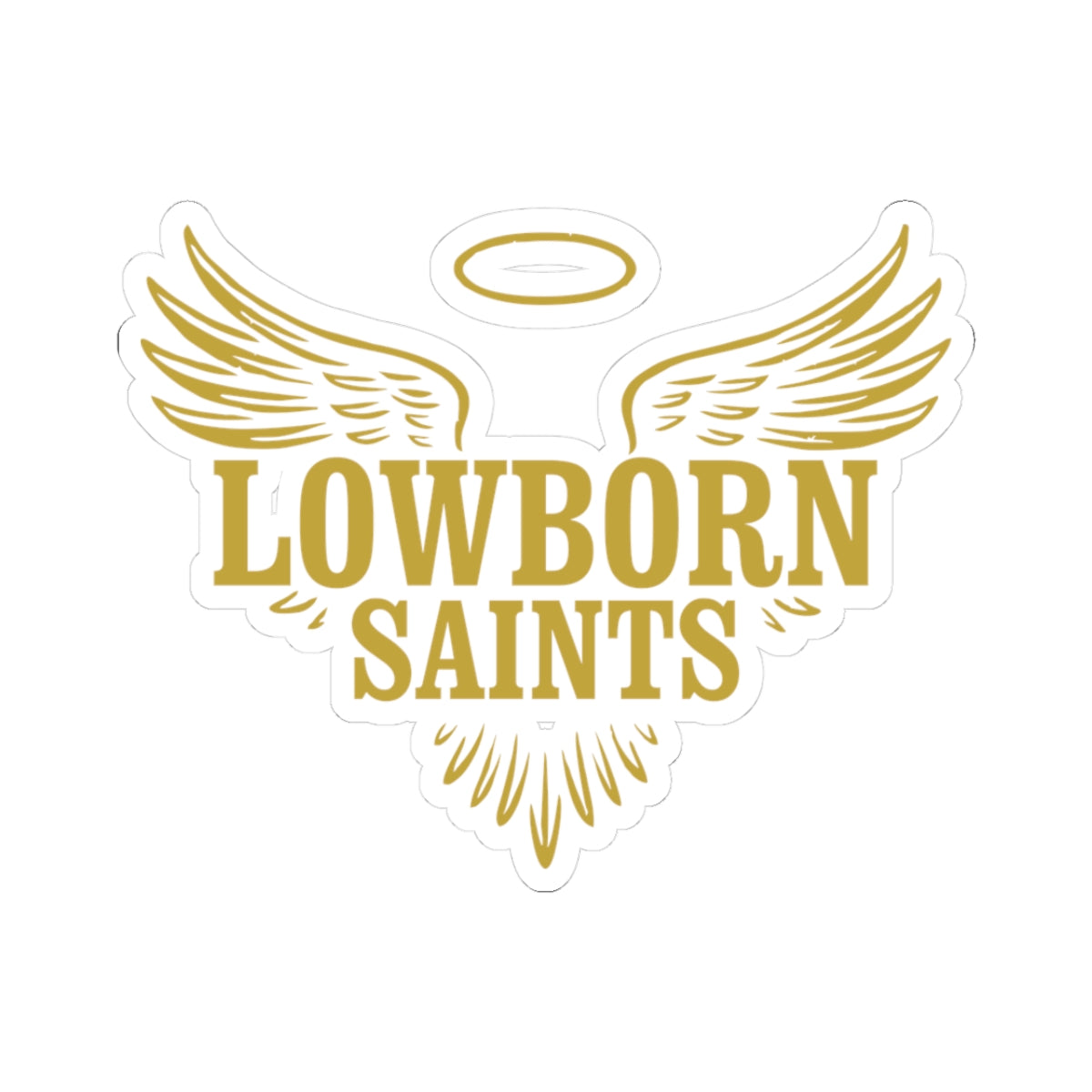 Lowborn Saints Gold Wing Sticker - Angel Halo Kiss-Cut Vinyl Decal
